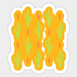 Green and red cactus pattern Sticker